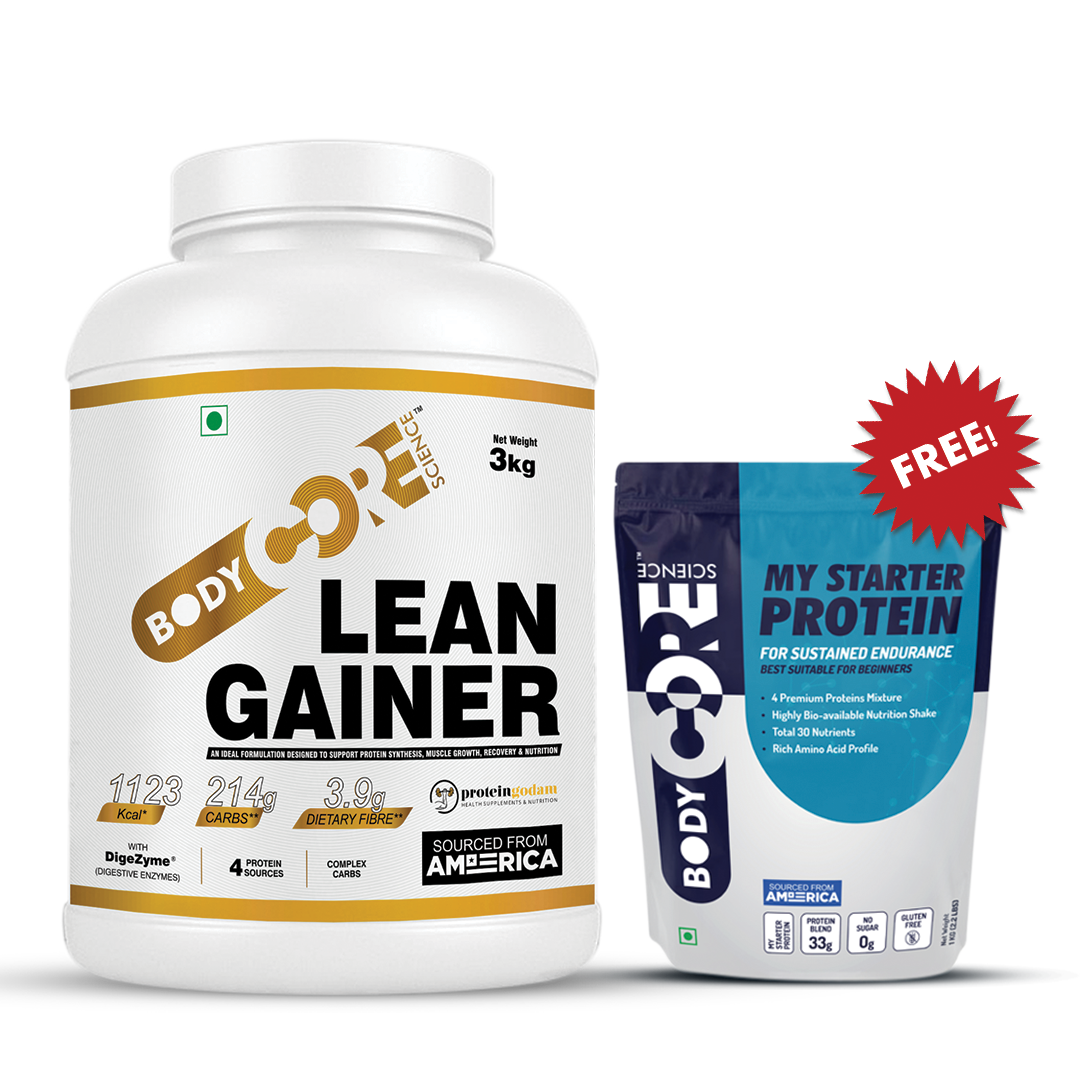 BCS Lean Gainer (3Kg) + BCS My Starter Protein (1Kg) | Body Core Science