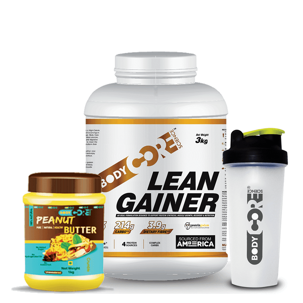 BCS Lean Gainer 3kg + BCS Peanut Butter 1kg + Shaker | Body Core Science