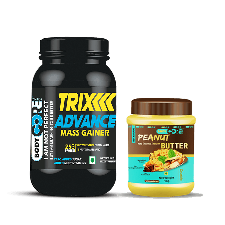 BCS Trix Advance Mass Gainer (1Kg) + BCS Peanut Butter | Body Core Science