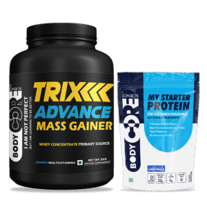 BCS Trix Advance Mass Gainer (3Kg) + BCS My Starter Protein (1 Kg) | Body Core Science