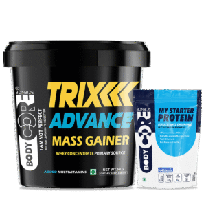 BCS Trix Advance Mass Gainer (5Kg) + BCS My Starter Premium Protein (1 Kg) | Body Core Science