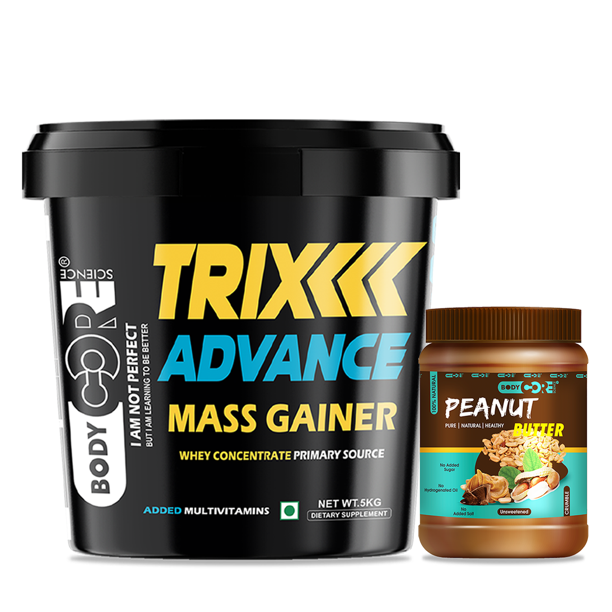 BCS Trix Advance Mass Gainer (5Kg) + BCS Peanut Butter (1Kg) | Body Core Science
